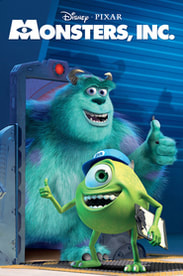 Image shows movie poster for Monsters, inc.